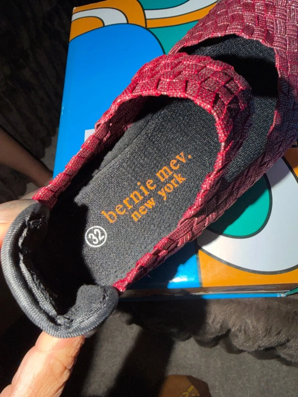bernie‎ mev. Kids Woven Mary Jane Sandals in Red